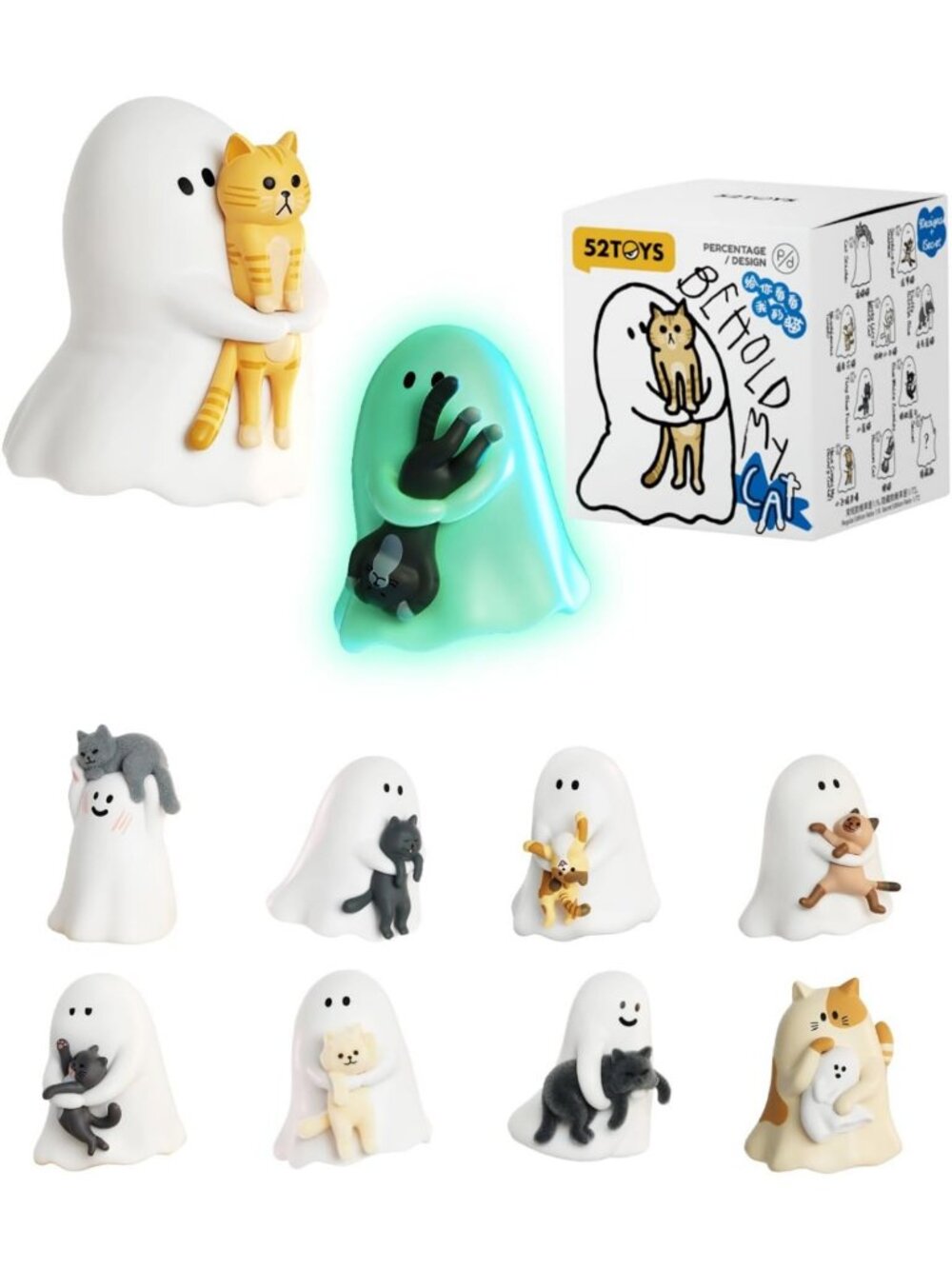 Kawaii Cat Blind Box Set - 9 Collectible Action Figures, Cute Room Decor Gift